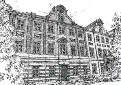 Wohnhaus Am Bassin 3, gezeichnet von Prof. Dr. Horst Römer, im Mai 2002